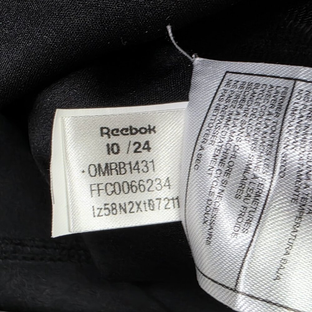 Reebok Track Jacket Mens L Black Gray Colorblock Spellout Hooded Zip Athleisure - Picture 13 of 13